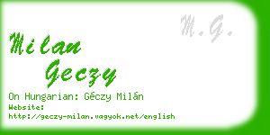 milan geczy business card