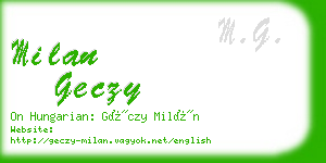 milan geczy business card